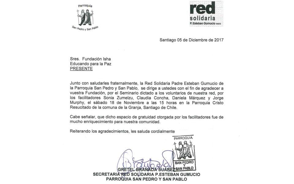 Te cuento que fue un Seminario muy hermoso, con personas que son voluntarios de una Red Solidaria de la Parroquia
