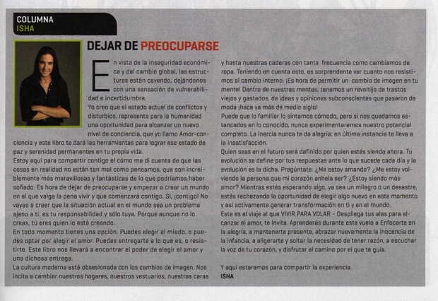 Revista Conozca Más, Chile Dejar de preocuparse. Noviembre 2011