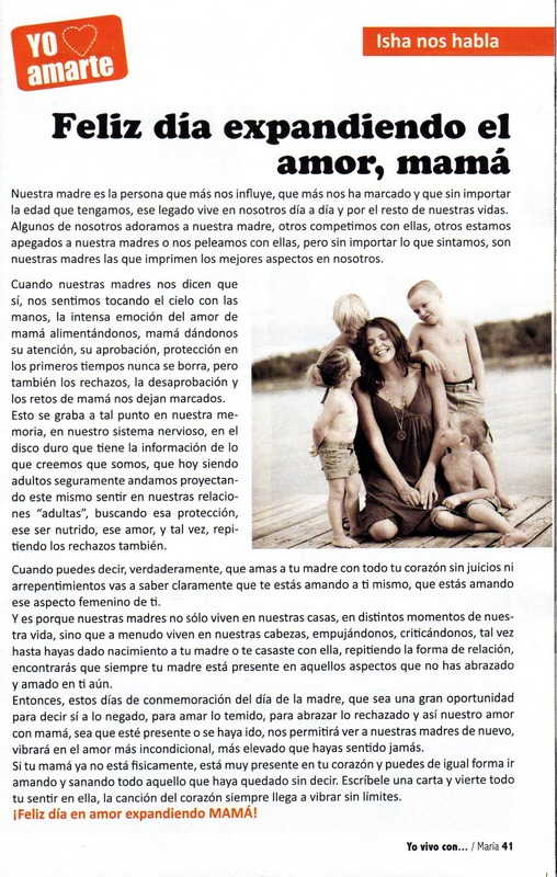 Feliz día expandiendo el amor, mamá. Mayo 2011