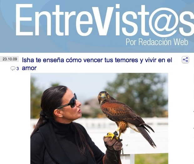 elComercio.pe, Perú Isha te enseña cómo vencer tus temores y vivir en el amor. Octubre 2009