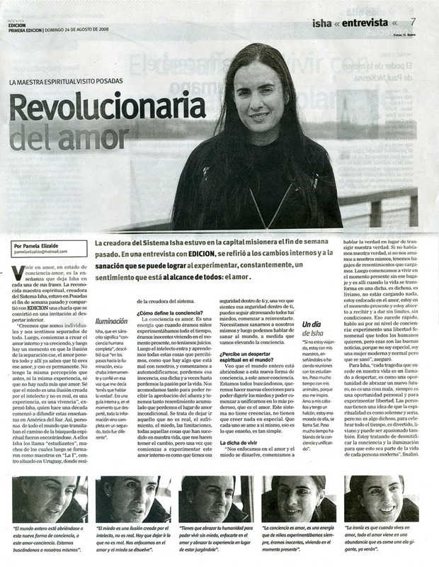 Primera Edicion, Posadas – Argentina Revolucionaria del amor. Agosto 2008