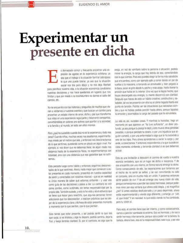 Experimentar un presente en dicha