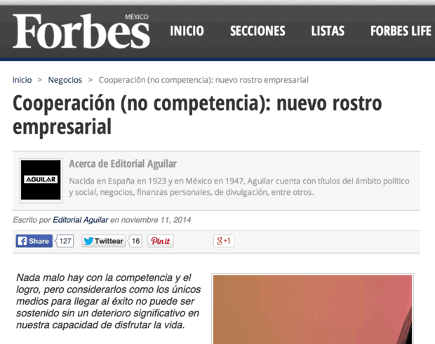 Cooperación (no competencia): Nuevo rostro empresarial