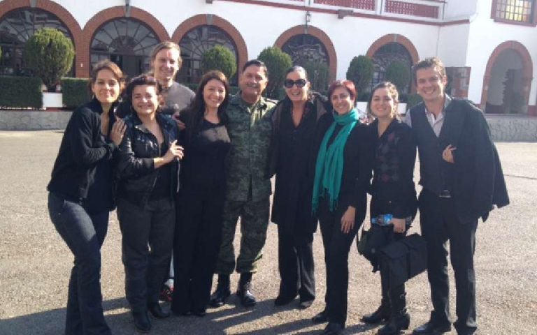Isha Judd and her team at the 24th Military Zone, Morelos